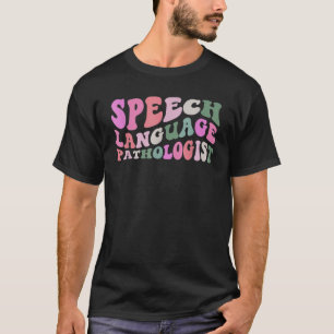 Camiseta Patologista De Língua De Voz Groovy Retro Speech