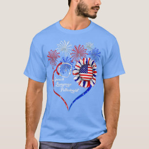 Camiseta Patologista De Língua Patriótica Em 4 De Julho