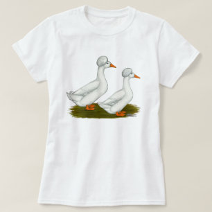Camiseta Patos:  Branco Crested