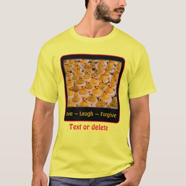 Camiseta Patos de Borracha Inspiradores Amar Rir Perdoar  (Frente)