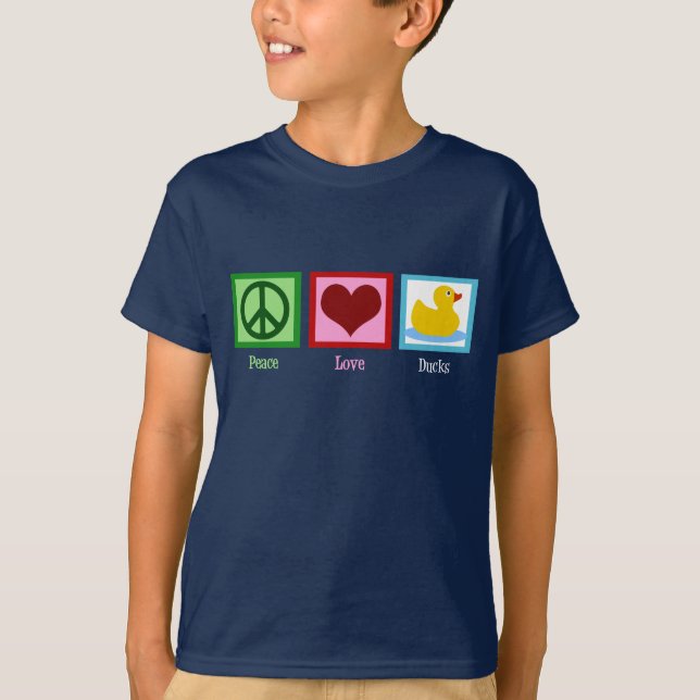 Camiseta Patos de Paz Pato Bonito Pato Mascot Crianças (Frente)