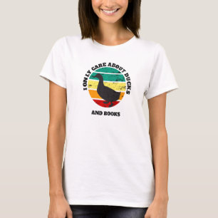 Camiseta Patos E Livros Se Preocupam Com Animais Retro Vint