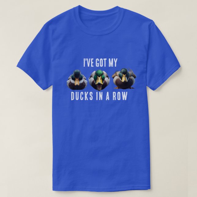 Camiseta Patos engraçados em uma Fila (Frente do Design)