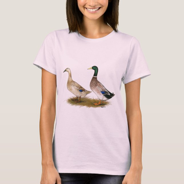 Camiseta Patos:  Harlequin de prata de Galês (Frente)