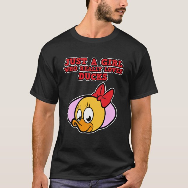 Camiseta Patos para mulheres Apenas uma garota que ama pato (Frente)