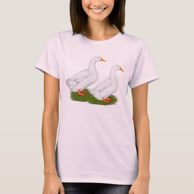 Camiseta Patos: Pekins Branco (Frente)
