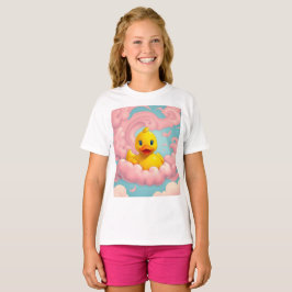 Camiseta Patozinho Doce em Nuvens Cor-de-Rosa Aniversário 
