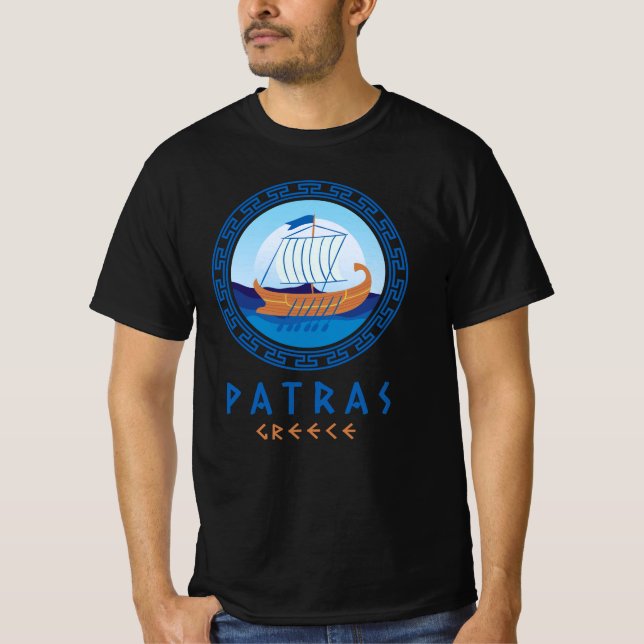 Camiseta Patras, Grécia de Design de navio grego (Frente)