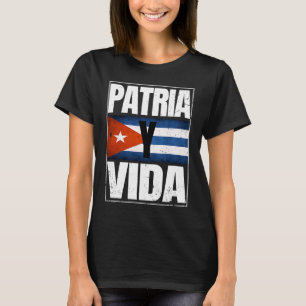 Camiseta Patria Cuba Y Vida Liberdade Movimento Bandeira Cu
