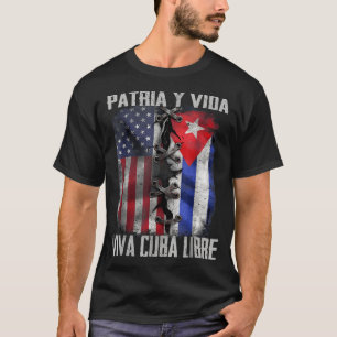 Camiseta Pátria E Vida Cuba Livre Viva Patriótico Retro EUA