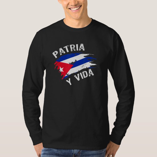 Camiseta Patria Y Vida Liberdade E Democracia Para Cubanos (Frente)