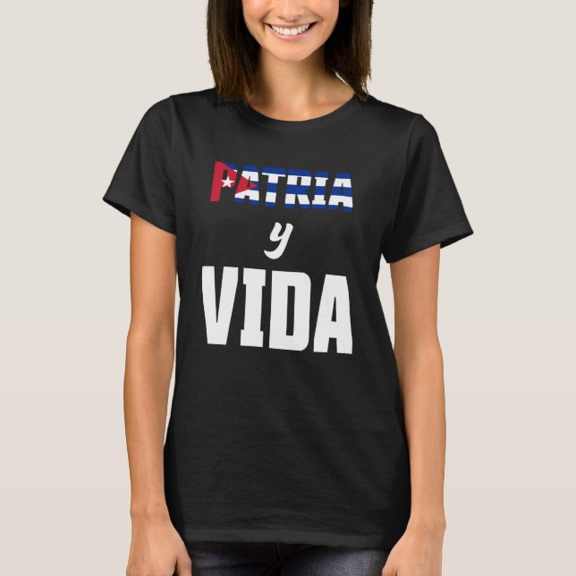 Camiseta Patria Y Vida SOS Cuba Bandeira Free Cuba (Frente)