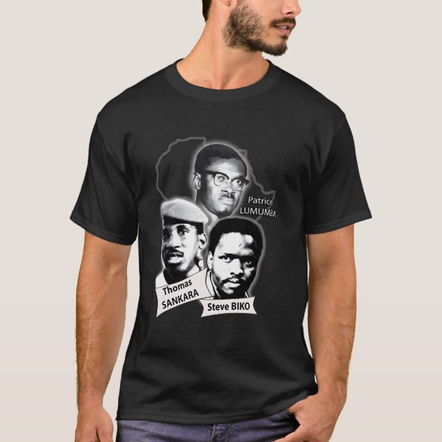 Camiseta Patrice Lumumba Thomas Sankara Steve Biko (Frente)