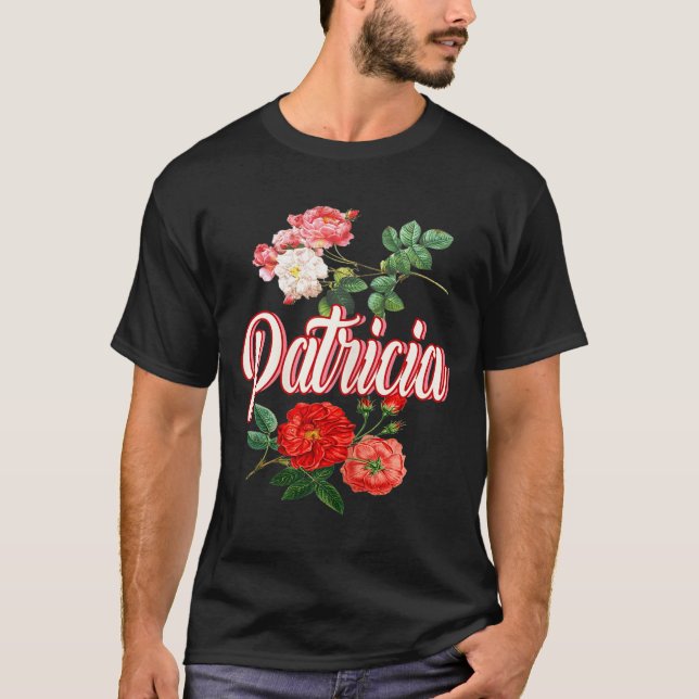 Camiseta Patricia Name With Flowers  (Frente)