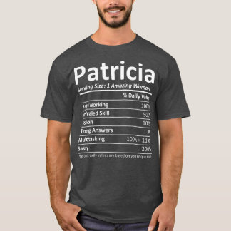 Camiseta PATRICIA Nutrição Nome Personalizado Engraçado Pre