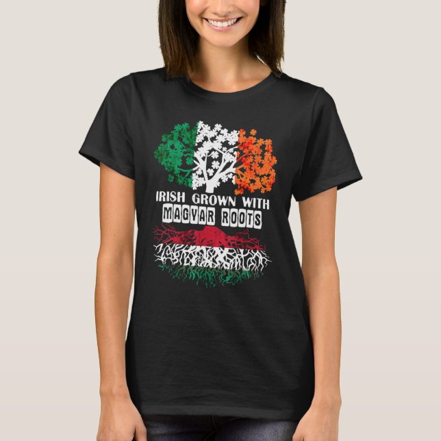 Camiseta Patrick Day irish Ireland root Magyar Hungary Flag (Frente)