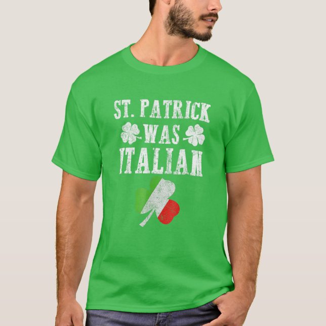 Camiseta Patrick era Rua italiana, dia de Patrick, Gi engra (Frente)