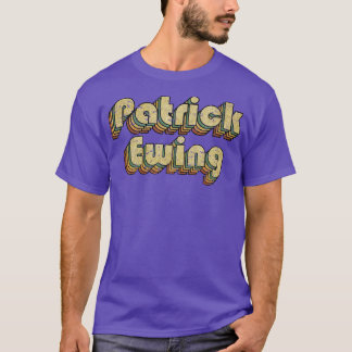 Camiseta Patrick Ewing Vintage Rainbow Typografia Estilo 70