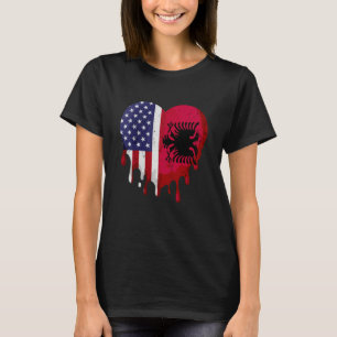 Camiseta Patrimônio Albanês Americano Mês Albânia Bandeira