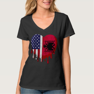 Camiseta Patrimônio Albanês Americano Mês Albânia Bandeira