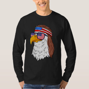 Camiseta Patrimônio Americano Bald Eagle Mullet 4 De Julho 