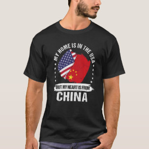 Camiseta Patrimônio Americano China Bandeira Raízes Chinesa