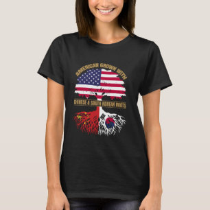 Camiseta Patrimônio Americano Crescido com Chinês Sul-Corea