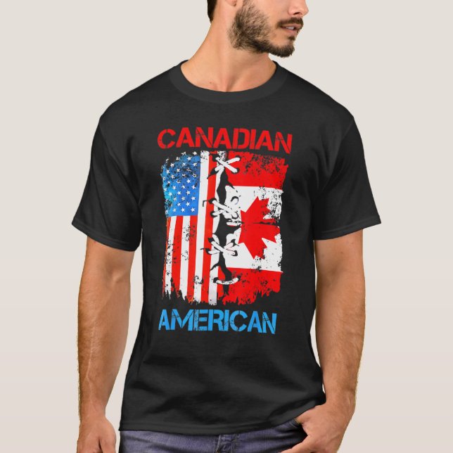 Camiseta Patrimônio Americano de Bandeira Canadense América (Frente)