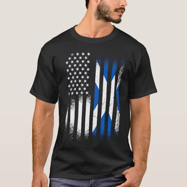 Camiseta Patrimônio Americano Escocês Mês da Escócia Patrio (Frente)