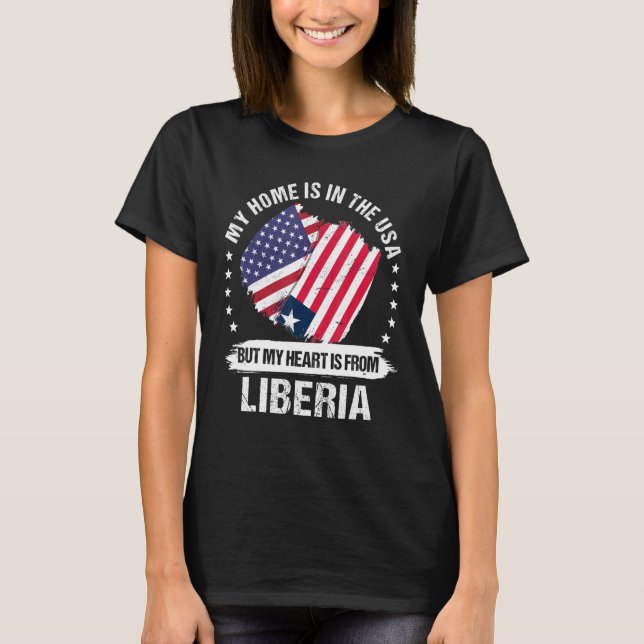 Camiseta Patrimônio Americano Liberiano Bandeira Americana  (Frente)