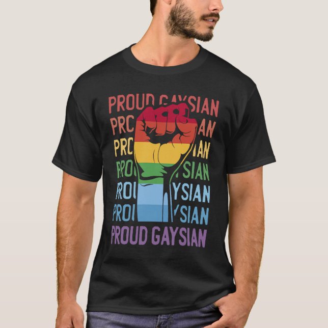 Camiseta Patrimônio Asiático Orgulho gay Gaysiano Orgulhoso (Frente)