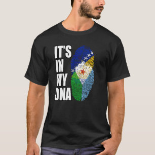 Camiseta Patrimônio Bósnio E Djibutiano Mix DNA Flag