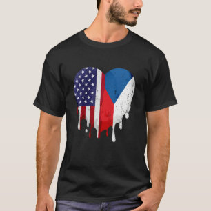Camiseta Patrimônio Checo Americano Mês Bandeira da Tchechi