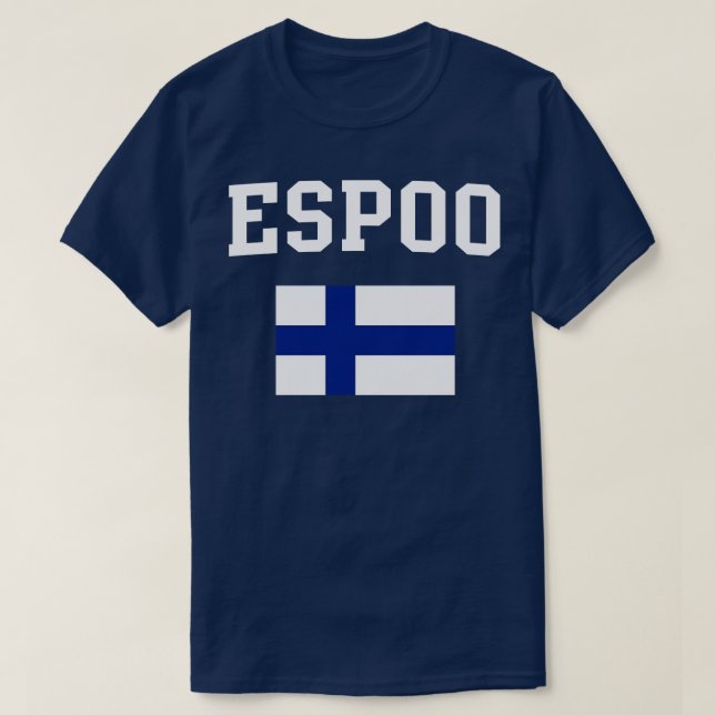 Camiseta Patrimônio da Bandeira da Finlândia Espoo (Frente do Design)