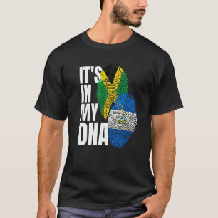 Camiseta Patrimônio Da Bandeira Dna Da Nicarágua E Da Jamai