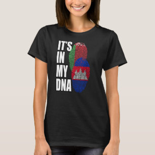 Camiseta Patrimônio Da Bandeira Do ADN Misturado Do Camboja