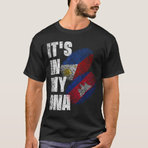 Camiseta Patrimônio Da Bandeira Do DNA Do Camboja E Do Fili