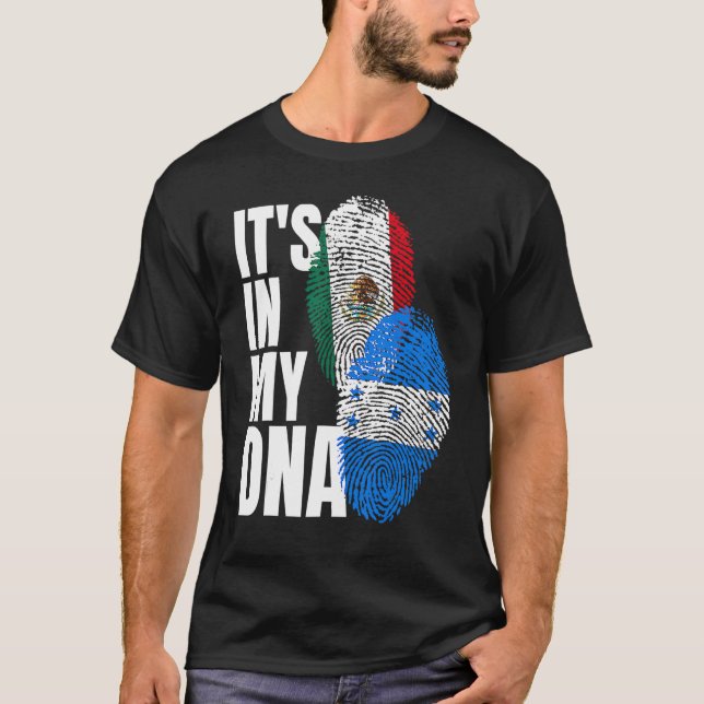 Camiseta Patrimônio Da Bandeira Do Dna Mexicano E Hondurenh (Frente)
