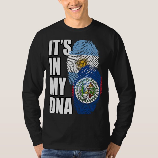 Camiseta Patrimônio Da Bandeira Do DNA Misturado Beliziano  (Frente)