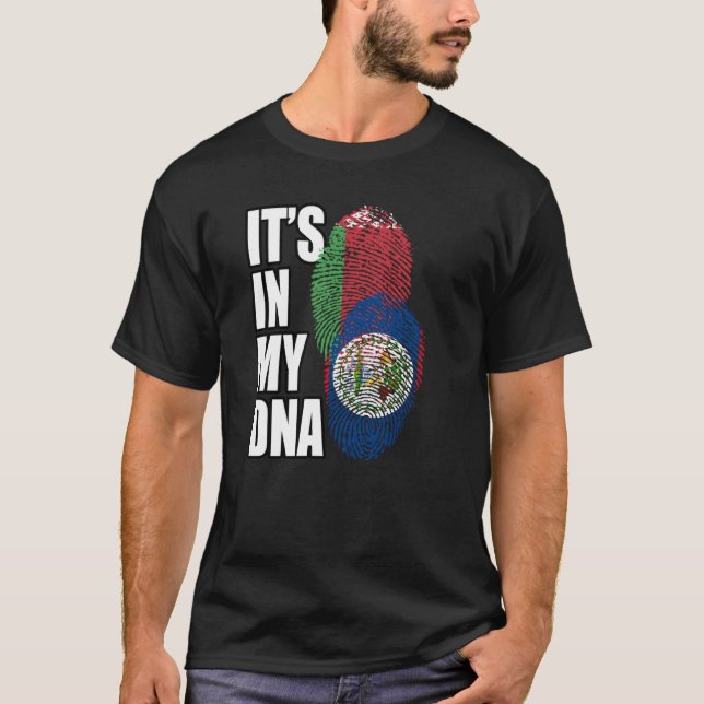 Camiseta Patrimônio Da Bandeira Do DNA Misturado Beliziano  (Frente)