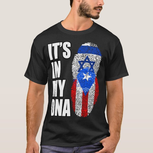 Camiseta Patrimônio Da Bandeira Do DNA Mix De Porto Rico E  (Frente)