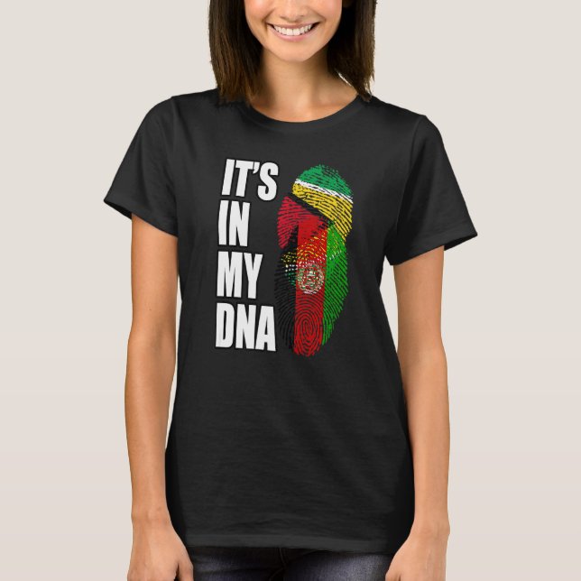 Camiseta Patrimônio Da Bandeira Do Dna Mix Do Afeganistão E (Frente)