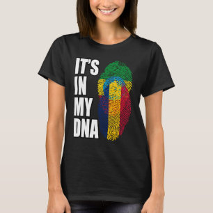 Camiseta Patrimônio Da Bandeira Do DNA Mix Do Chade E Da Et