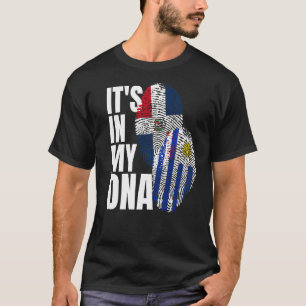 Camiseta Patrimônio Da Bandeira Do DNA Mix Do Uruguai E Do