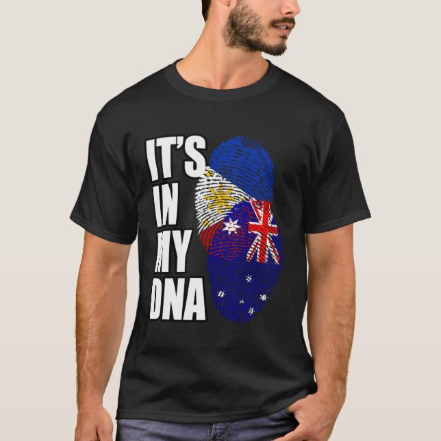 Camiseta Patrimônio Da Bandeira Do DNA Mix Filipino E Austr (Frente)