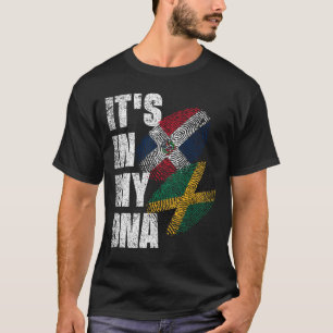 Camiseta Patrimônio Da Bandeira Do DNA Mix Jamaicano E Domi