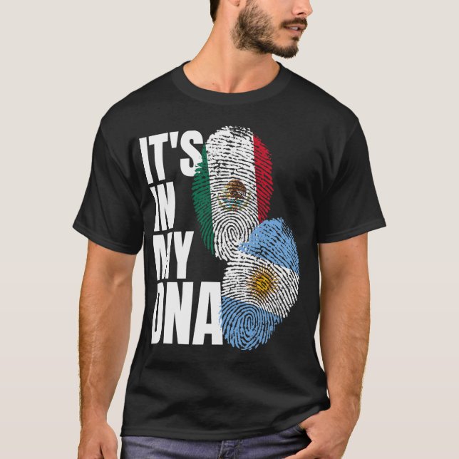Camiseta Patrimônio Da Herança Do DNA Misturado Argentino E (Frente)