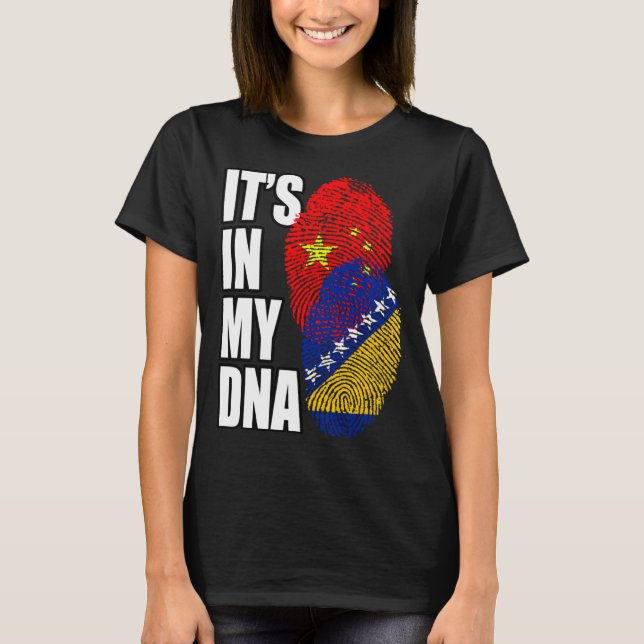 Camiseta Patrimônio Da Herança Do DNA Misturado Bósnio E Ch (Frente)