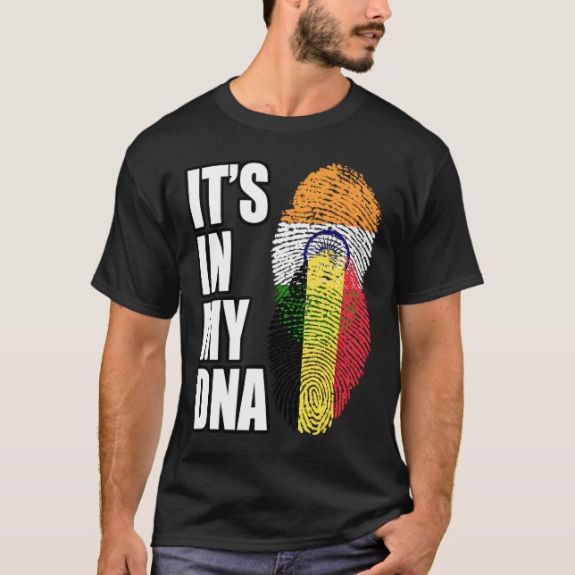 Camiseta Patrimônio Da Herança Do DNA Mix Da Índia E Da Bél (Frente)