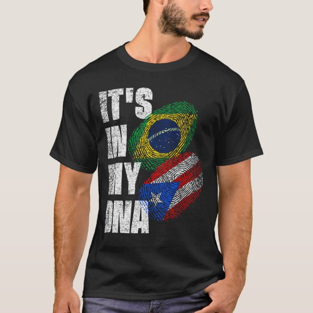 Camiseta Patrimônio Da Herança Do DNA Mix Do Brasil E Do Po (Frente)